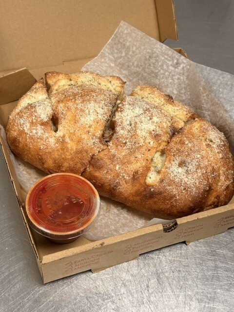 Fresh calzone with homemade dough from argyle main street variety